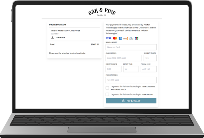 Embedded Payments - Payment Link Mockup